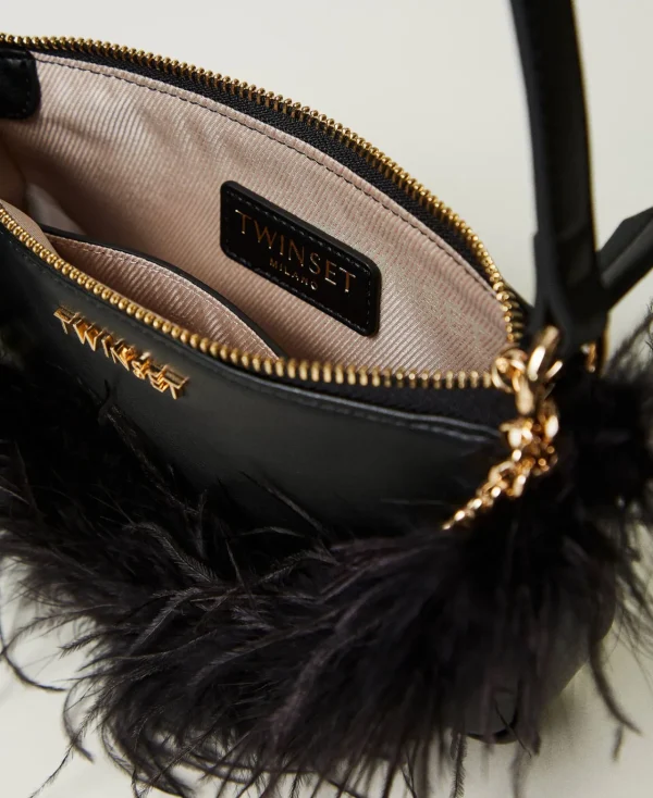 Sacs Porté Épaule | Sacs À Main*TWINSET Milano Sac à Bandoulière «Petite Folie» Avec Oval T Noir