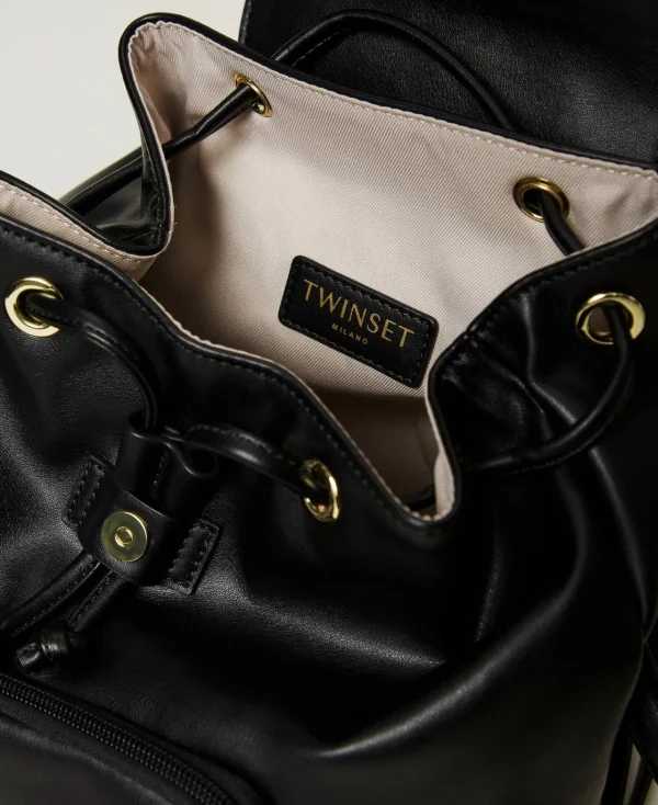 sac__dos_avec_poche_et_ov_4.webp Accessoires*TWINSET Milano Sac à Dos Avec Poche Et Oval T Noir