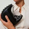 sac_mini_croissant_avec_c_1.webp Mini Sacs | Besaces*TWINSET Milano Sac «Mini Croissant» Avec Clous Noir