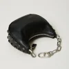 sac_mini_croissant_avec_c_3.webp Mini Sacs | Besaces*TWINSET Milano Sac «Mini Croissant» Avec Clous Noir