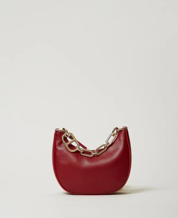 sac_mini_croissant_avec_f_0.webp Mini Sacs | Sacs À Main*TWINSET Milano Sac «Mini Croissant» Avec Fermeture Oval T Rouge Pompéien