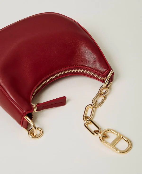 sac_mini_croissant_avec_f_3.webp Mini Sacs | Sacs À Main*TWINSET Milano Sac «Mini Croissant» Avec Fermeture Oval T Rouge Pompéien