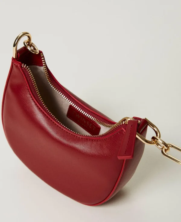 sac_mini_croissant_avec_f_4.webp Mini Sacs | Sacs À Main*TWINSET Milano Sac «Mini Croissant» Avec Fermeture Oval T Rouge Pompéien