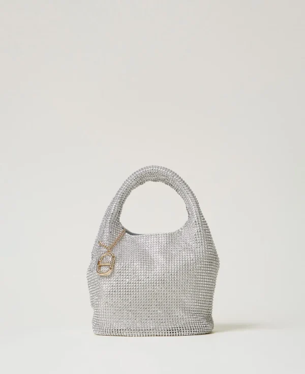 Mini Sacs | Besaces*TWINSET Milano Sac «Rendez-vous» En Strass Avec Charm Oval T Cristal