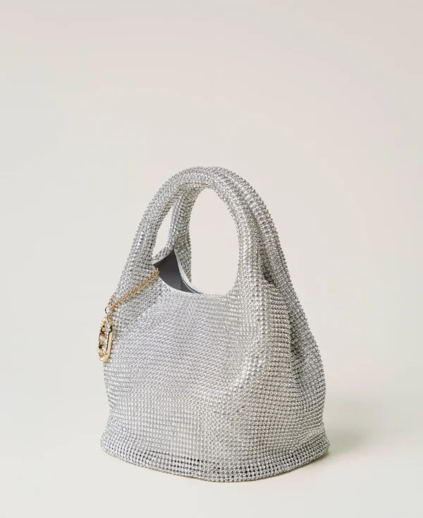 Mini Sacs | Besaces*TWINSET Milano Sac «Rendez-vous» En Strass Avec Charm Oval T Cristal
