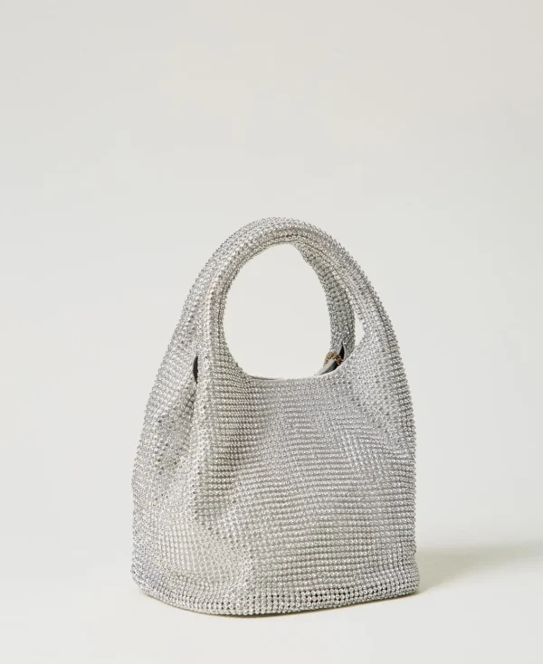 Mini Sacs | Besaces*TWINSET Milano Sac «Rendez-vous» En Strass Avec Charm Oval T Cristal
