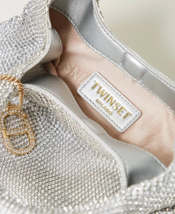 Mini Sacs | Besaces*TWINSET Milano Sac «Rendez-vous» En Strass Avec Charm Oval T Cristal