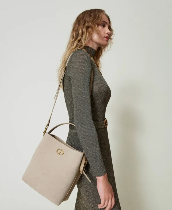 Sacs Porté Épaule | Sacs À Bandoulière*TWINSET Milano Sac Seau «Chelsea» En Cuir Sable