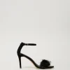 Chaussures À Talons | Escarpins Et Sandales*TWINSET Milano Sandales En Cuir Avec Plumes Noir