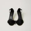 Chaussures À Talons | Escarpins Et Sandales*TWINSET Milano Sandales En Cuir Avec Plumes Noir
