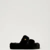 Escarpins Et Sandales | Chaussures Plates*TWINSET Milano Sandales Slides En Fausse Fourrure Noir