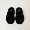Escarpins Et Sandales | Chaussures Plates*TWINSET Milano Sandales Slides En Fausse Fourrure Noir