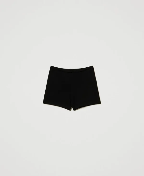 Shorts*TWINSET Milano Short Ajusté En Maille Noir