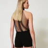 Shorts*TWINSET Milano Short Ajusté En Maille Noir