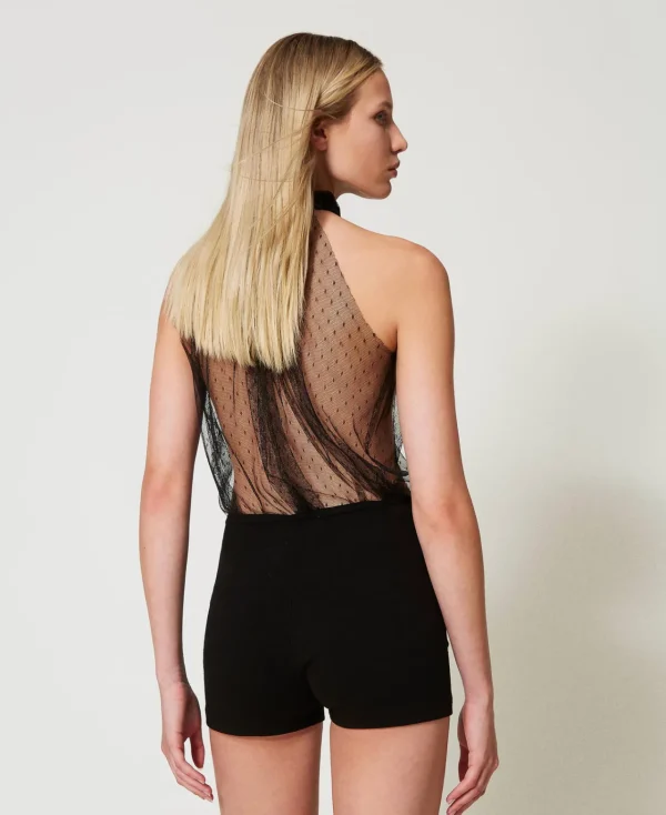 Shorts*TWINSET Milano Short Ajusté En Maille Noir