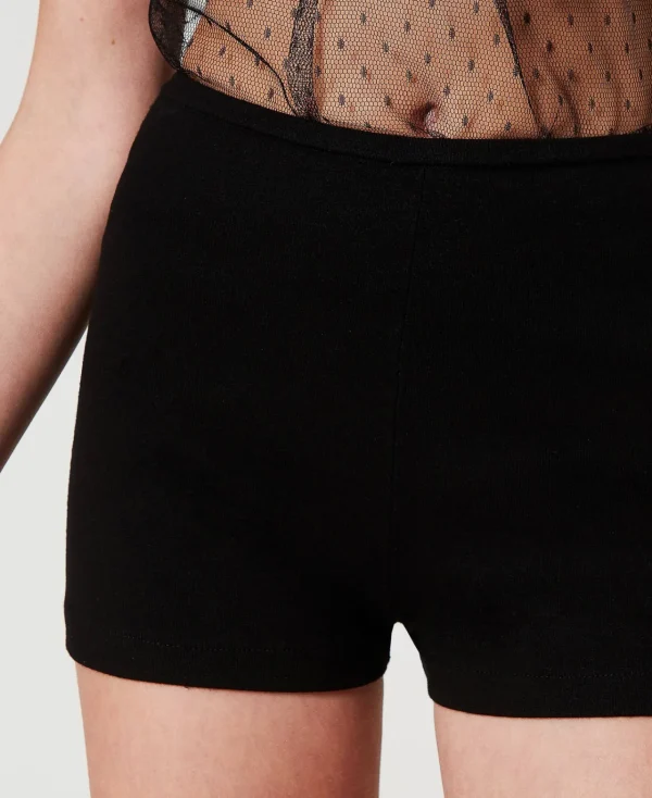Shorts*TWINSET Milano Short Ajusté En Maille Noir