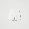 Shorts*TWINSET Milano Short Avec Sequins All-over Blanc "Papers"