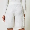 Shorts*TWINSET Milano Short Avec Sequins All-over Blanc "Papers"