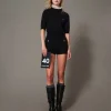 Shorts*TWINSET Milano Short «Emily» En Maille De Mohair Mélangé Noir