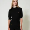 Shorts*TWINSET Milano Short «Emily» En Maille De Mohair Mélangé Noir
