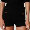 Shorts*TWINSET Milano Short «Emily» En Maille De Mohair Mélangé Noir