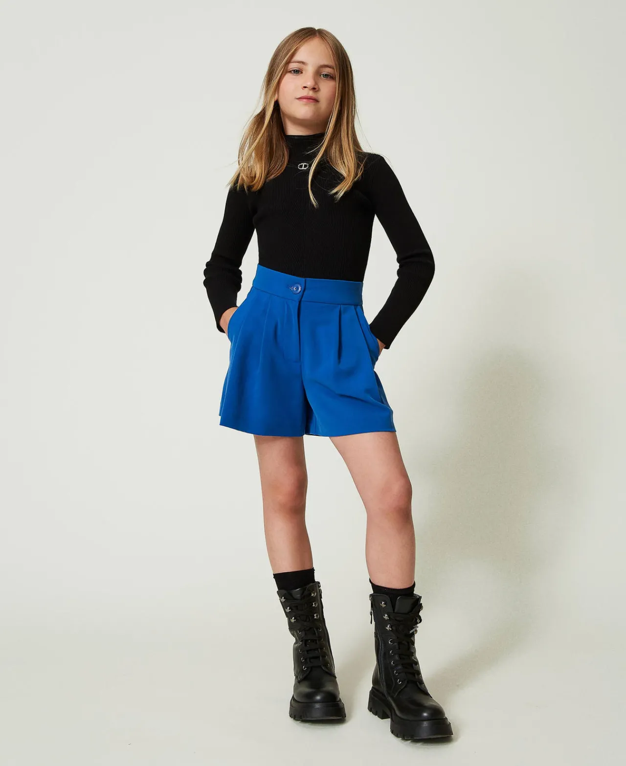 Pantalons Et Jeans*TWINSET Milano Short En Flanelle Bleu « Surf »