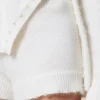 Shorts*TWINSET Milano Short En Maille D’angora Mélangé Avec Perles Blanc Neige