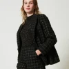 Shorts*TWINSET Milano Short En Tissu Bouclé Avec Motif à Carreaux Bouclé Noir/Or