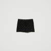 Pantalons Élégants | Shorts*TWINSET Milano Short En Velours Brodé Noir