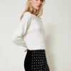 Pantalons Élégants | Shorts*TWINSET Milano Short En Velours Brodé Noir