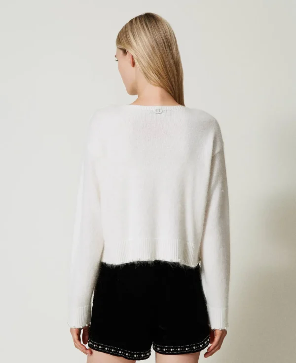 Pantalons Élégants | Shorts*TWINSET Milano Short En Velours Brodé Noir
