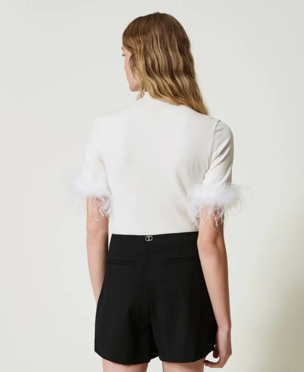 short_portefeuille_en_lai_3.webp Shorts*TWINSET Milano Short Portefeuille En Laine Mélangée Noir