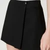 short_portefeuille_en_lai_4.webp Shorts*TWINSET Milano Short Portefeuille En Laine Mélangée Noir