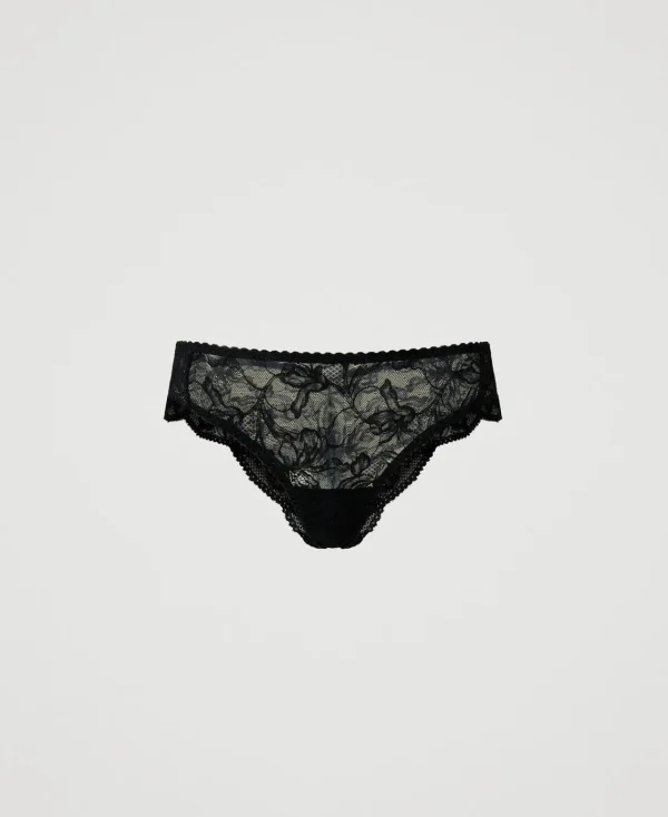 Sous-Vêtements Et Vêtements De Nuit*TWINSET Milano Slip Brésilien En Dentelle Noir