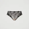 slip_brsilien_en_tulle_br_1.webp Sous-Vêtements Et Vêtements De Nuit*TWINSET Milano Slip Brésilien En Tulle Brodé Bicolore Wonder Beige/Noir