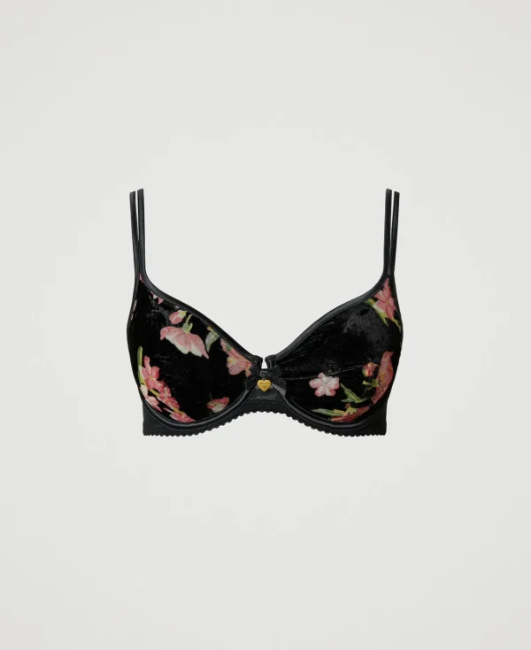 Sous-Vêtements Et Vêtements De Nuit*TWINSET Milano Soutien-gorge à Armatures En Velours Dévoré Multicolore Blooming