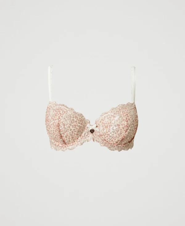 Sous-Vêtements Et Vêtements De Nuit*TWINSET Milano Soutien-gorge à Armatures En Tulle Animalier Multicolore Imprimé Animalier