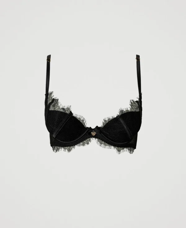 Sous-Vêtements Et Vêtements De Nuit*TWINSET Milano Soutien-gorge Push-up En Dentelle Et Satin Noir