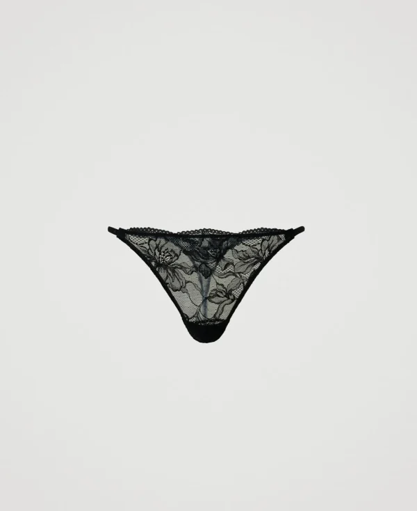 Sous-Vêtements Et Vêtements De Nuit*TWINSET Milano String En Dentelle Noir