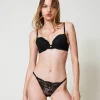 Sous-Vêtements Et Vêtements De Nuit*TWINSET Milano String En Dentelle Noir