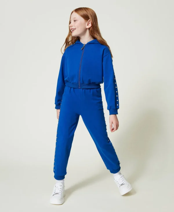 sweat__capuche_et_pantalo_0-1.webp Pantalons Et Jeans*TWINSET Milano Sweat à Capuche Et Pantalon De Jogging Bleu « Surf »