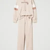 Pantalons Larges Et Palazzo | Sweat-Shirts*TWINSET Milano Sweat à Capuche Et Pantalon Palazzo Multicolore Caramel Camel/Les Beiges/Nacre