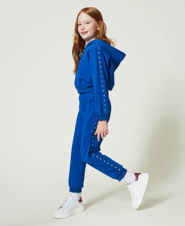 sweat__capuche_et_pantalo_2-1.webp Pantalons Et Jeans*TWINSET Milano Sweat à Capuche Et Pantalon De Jogging Bleu « Surf »
