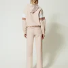 Pantalons Larges Et Palazzo | Sweat-Shirts*TWINSET Milano Sweat à Capuche Et Pantalon Palazzo Multicolore Caramel Camel/Les Beiges/Nacre