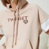 Pantalons Larges Et Palazzo | Sweat-Shirts*TWINSET Milano Sweat à Capuche Et Pantalon Palazzo Multicolore Caramel Camel/Les Beiges/Nacre