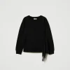Sweat-Shirts*TWINSET Milano Sweat-shirt Avec Insertion Plissée Et Dentelle Noir