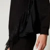 Sweat-Shirts*TWINSET Milano Sweat-shirt Avec Insertion Plissée Et Dentelle Noir
