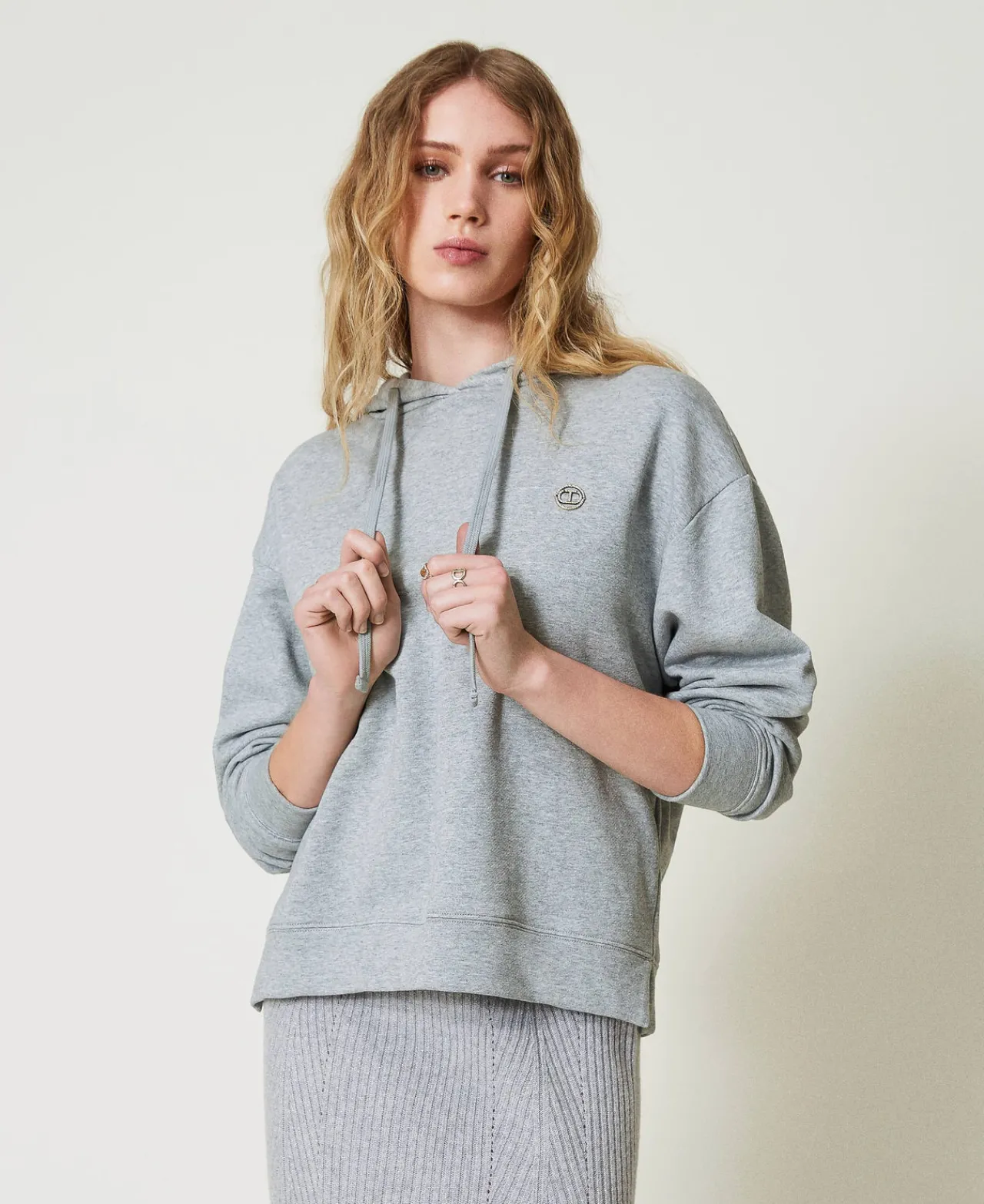 Sweat-Shirts*TWINSET Milano Sweat-shirt Oversize Avec Charm Oval T Gris moyen chiné