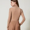 t_col_montant_slim_4.webp T-Shirts Et Tops*TWINSET Milano T Col Montant Slim Marron « Beaver »