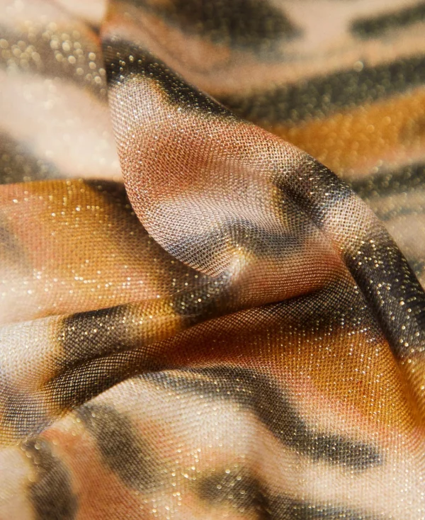 Écharpes*TWINSET Milano Étole Avec Imprimé Animalier Imprimé Tigre Orange « Tanné »/Noir